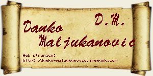 Danko Maljukanović vizit kartica